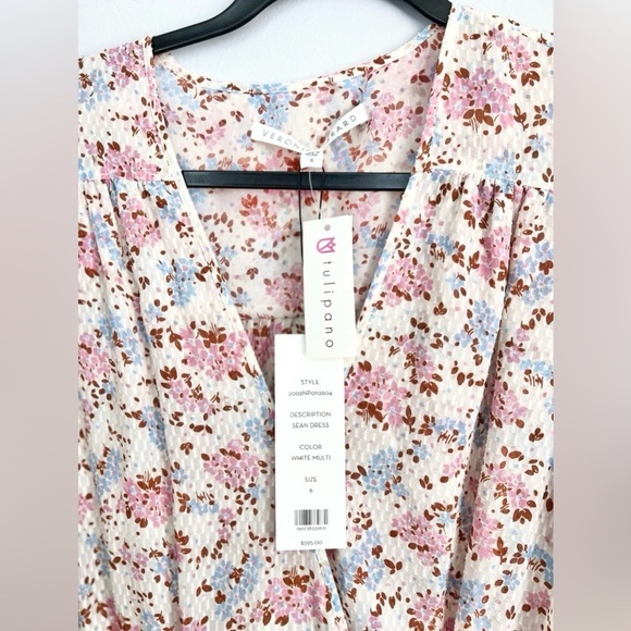 NWT! Veronica Beard Size 6 • Floral Silk Sean Mini Dress. - Picture 4 of 6